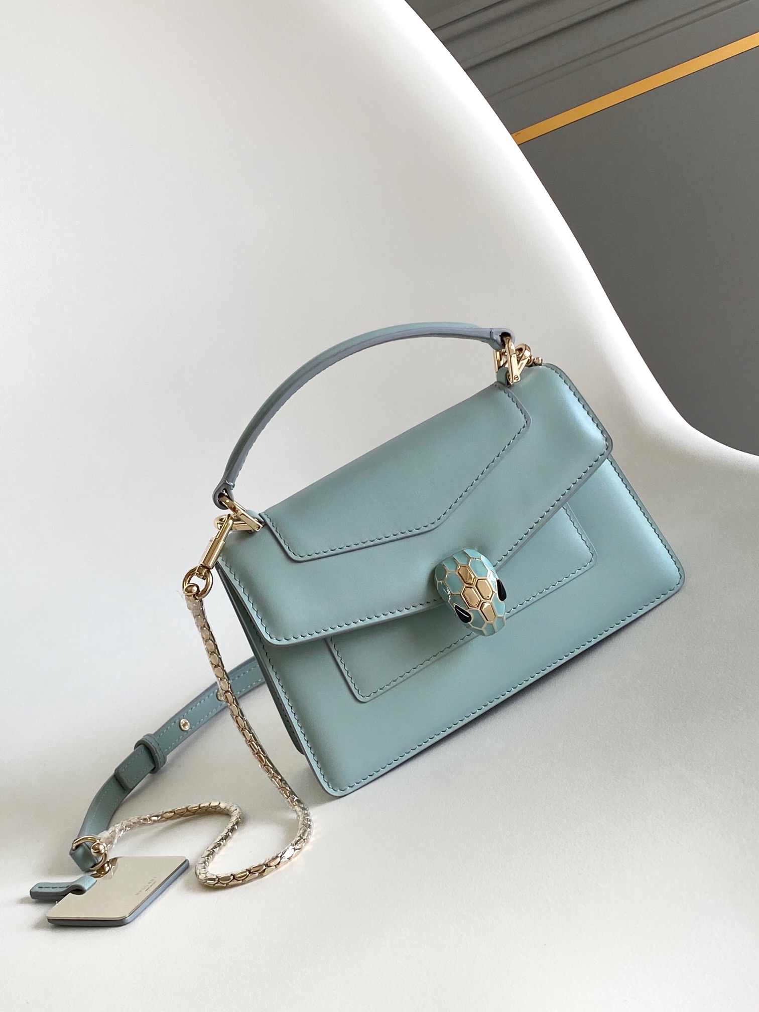 Bvlgari Serpenti Forever Mini Top Handle Light Blue